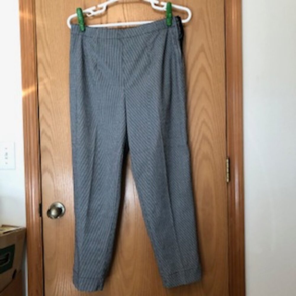 Classic Hunt Club Black White Check Pants Trousers 18W Tall Elastic Waist